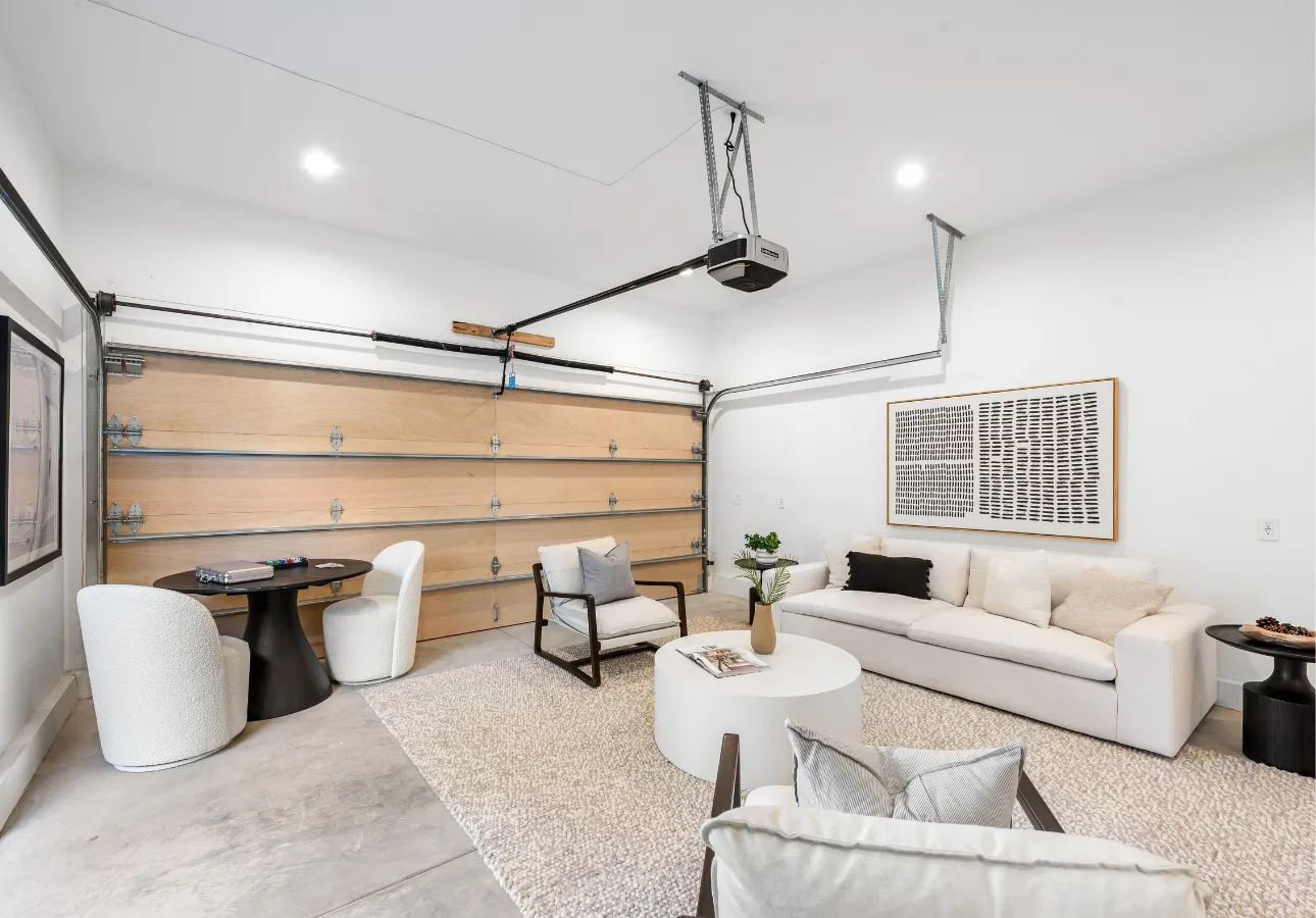 Garage conversion studio interior design Dallas TX