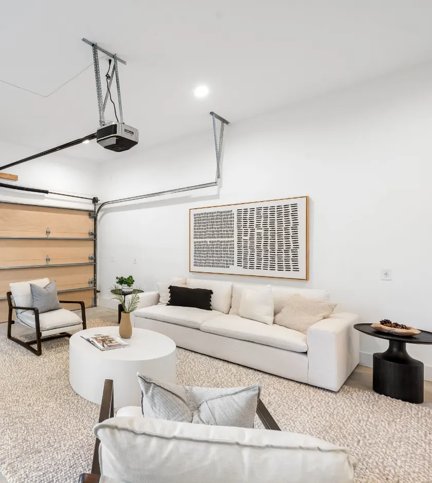 Garage conversion finishing touches and design details Dallas TX