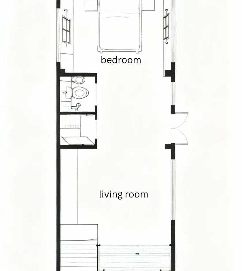 Garage ADU floor plan and design layout Dallas TX